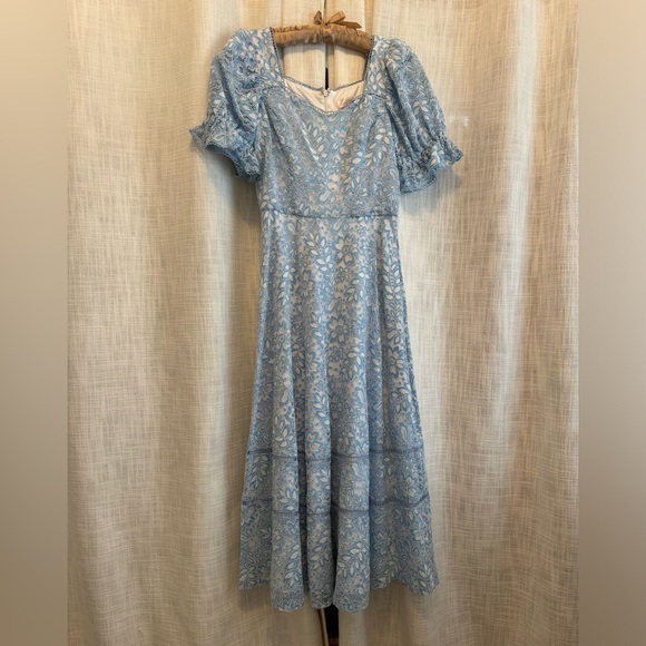 Rachel Parcell Two-Tone Lace Flared Midi Dress - Picture 4 of 5